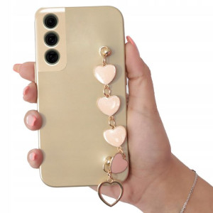 Etui Metallic ZŁOTY do SAMSUNG S21 FE Łańcuszek