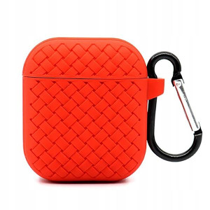 Etui Na Słuchawki AIRPODS Guma Pleciona CZERWONE