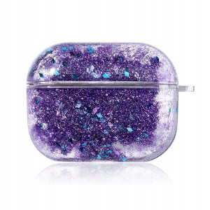 Etui Na Słuchawki AIRPODS PRO Liquid Brokat FIOLET