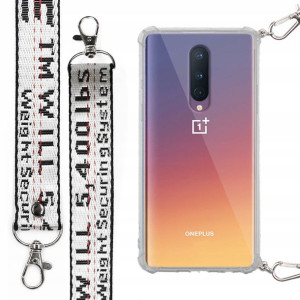 Etui Obudowa Antishock + Smycz Biała do ONEPLUS 8