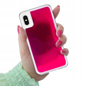 Etui Ochronna Case SAND Fluo RÓŻOWY do IPHONE X/XS