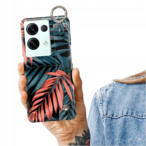Etui Pasek do OPPO RENO 8 PRO Modne Liście Wzory