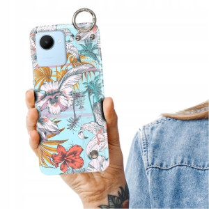 Etui Pasek do REALME C30 Case Modne Liście Wzory