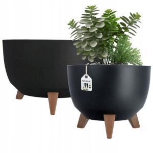 Kadax Doniczka Osłonka Misa Wkład 29+40cm Czarna