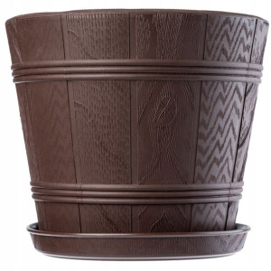 Doniczka Osłonka Z Podstawką Donica Brązowa 42cm