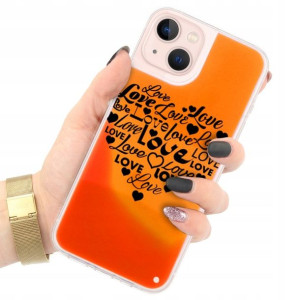 Etui SAND Fluo Pomarańcz do IPHONE 14 Modne Wzory