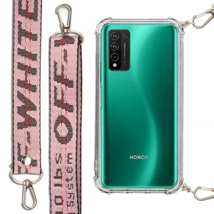 Etui Shock + Smycz Róż do HUAWEI HONOR 10X LITE