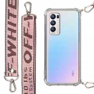 Etui Shock + Smycz Róż do OPPO RENO 5 PRO PLUS 5G
