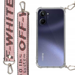 Etui Shock Smycz Crossbody XL Róż do REALME 10 4G