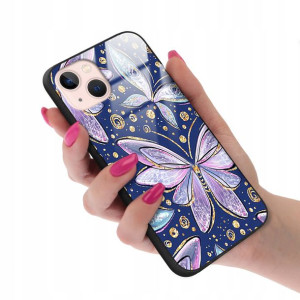 Etui Szklane do IPHONE 13 Motyle Butterfly Wzory
