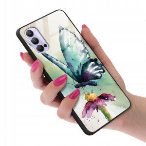 Etui Szklane do OPPO RENO 4 Motyle Butterfly Wzory
