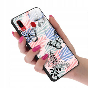 Etui Szklane do SAMSUNG A20 Motyle Butterfly Wzory