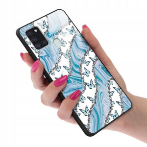 Etui Szklane do SAMSUNG A21S Motyle Case TOP Wzory