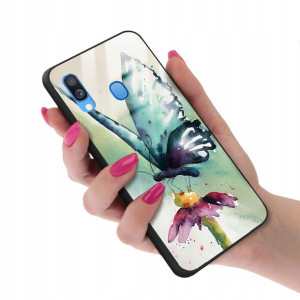 Etui Szklane do SAMSUNG A40 Motyle Butterfly Wzory