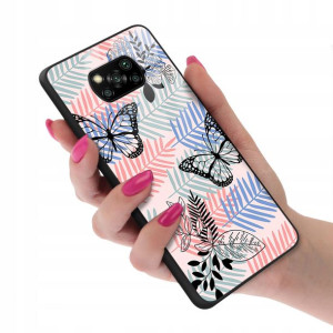 Etui Szklane do XIAOMI POCO X3 NFC Motyle Wzory