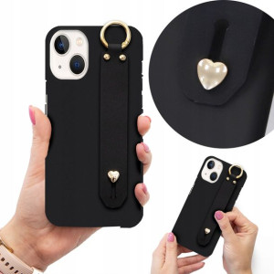 Etui Top Matowe Czarne z Paskiem do IPHONE 14 PLUS
