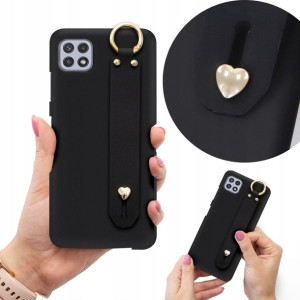 Etui Top Matowe Czarne z Paskiem do SAMSUNG A22 5G