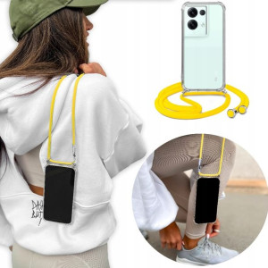 Etui TPU Crossbody + Żółty Sznurek do OPPO RENO 8