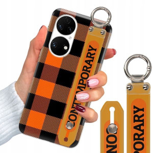 Etui Z Paskiem do HUAWEI P50 Case W Kratkę Wzory