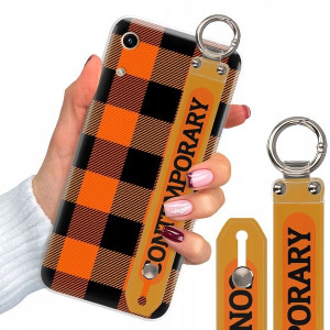 Etui Z Paskiem do HUAWEI Y6S Case W Kratkę Wzory