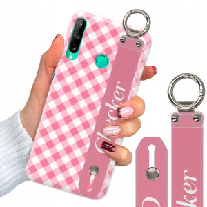 Etui Z Paskiem do HUAWEI Y7P Case W Kratkę Wzory
