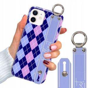 Etui Z Paskiem do iPHONE 12 Case W Kratkę Wzory