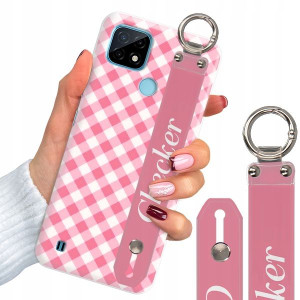 Etui Z Paskiem do REALME C21 Case W Kratkę Wzory