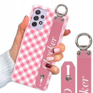 Etui Z Paskiem do SAMSUNG A72 5G W Kratkę Wzory