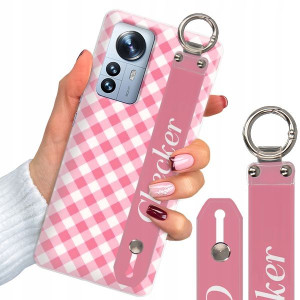 Etui Z Paskiem do XIAOMI 12 PRO 5G W Kratkę Wzory