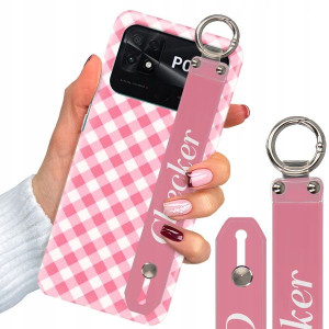 Etui Z Paskiem do XIAOMI POCO C40 W Kratkę Wzory