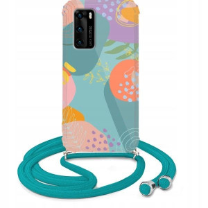 Etui Crossbody Do HUAWEI P40 Turkus Bajkowe Wzory