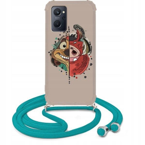 Etui Crossbody Do REALME 9i Turkus Bajkowe Wzory