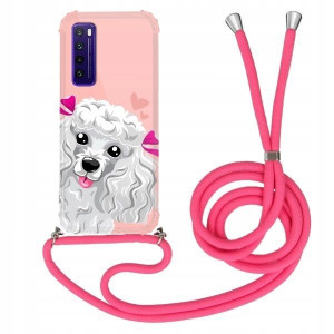 Etui Crossbody Róż do HUAWEI NOVA 7 Słodkie Wzory