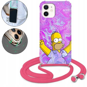 Etui Crossbody Róż Do IPHONE 12 MINI Bajki Wzory