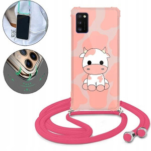 Etui Crossbody Róż do SAMSUNG A41 Słodkie Wzory