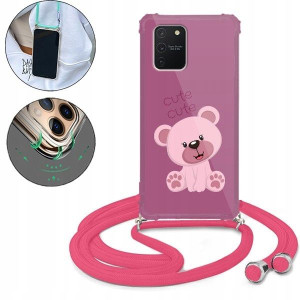 Etui Crossbody Róż do SAMSUNG A91 Słodkie Wzory