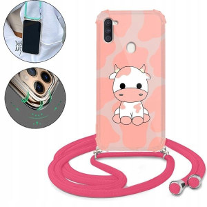Etui Crossbody Róż do SAMSUNG M11 Słodkie Wzory