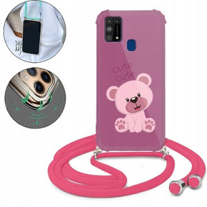 Etui Crossbody Róż do SAMSUNG M31 Słodkie Wzory