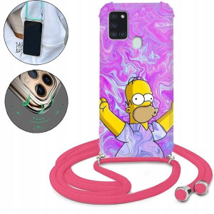 Etui Crossbody Różowy Do SAMSUNG A21s Bajki Wzory