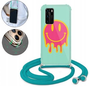 Etui Crossbody Turkus do HUAWEI P40 Słodkie Wzory