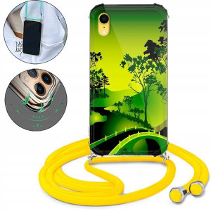 Etui Crossbody Żółty Do IPHONE XR Ochronne Wzory