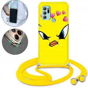 Etui Crossbody Żółty Do MOTOROLA G60S Modne Wzory