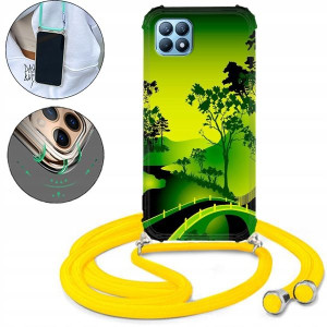 Etui Crossbody Żółty Do OPPO RENO 4 SE Modne Wzory