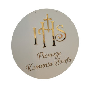 Koło IHS na ściankę 40 cm komunia PKŚ