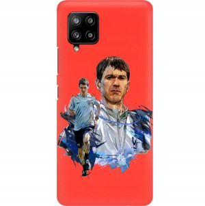 Etui Mat Czerwony do SAMSUNG A42 5G Football Wzory