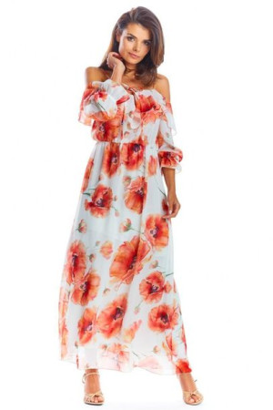 Awama Sukienka Model A311 Red Flowers 38