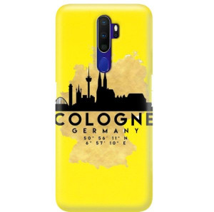Etui Matowe Żółte do OPPO A5 2020 Podróże Wzory