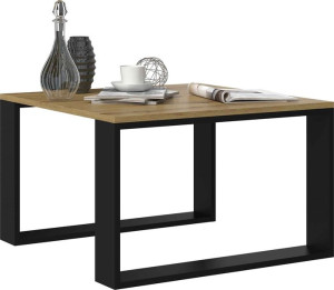 Stolik Kawowy Ława Loft Modern Mini Dąb Artisan Czerń