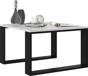 Stolik Kawowy Ława Salon Loft Modern Mini Biel Czerń