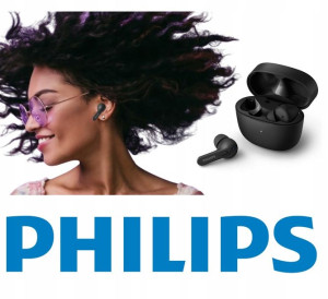 Oryginalne Słuchawki Bezprzewodowe Philips Czarne